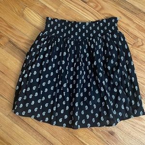 Black patterned skater skirt